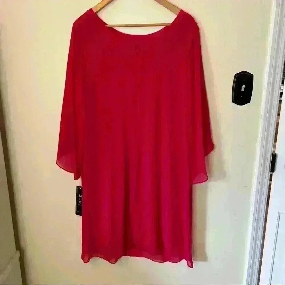 MSK Flutter Sleeve Pink Dress Size 16 NWT redo listing photos - Picture 6 of 8